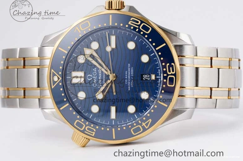 0522 ZeroBulk Seamaster Diver 300M SS YG Blue Ceramic Bezel JVSF 1:1 Best Edition Blue Dial on SS YG Bracelet A 7784